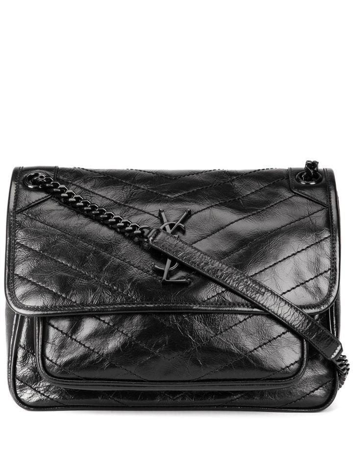 Saint Laurent Textured Niki Medium Bag - Black