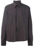 Romeo Gigli Vintage Striped Boxy Fit Shirt, Men's, Size: 52, Brown