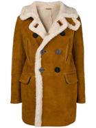 Dsquared2 Double-breasted Sheepskin Coat - Brown