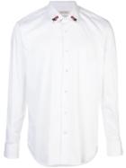 Alexander Mcqueen Rose Embroidered Collar Shirt - White