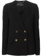 Salvatore Ferragamo Double Breasted Blazer, Women's, Size: 40, Black, Viscose/spandex/elastane/acetate/silk