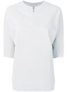 Fabiana Filippi Panelled Cropped Sleeve Top - Nude & Neutrals