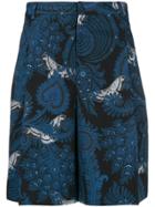 Givenchy Paisley Butterfly Tailored Shorts - Blue