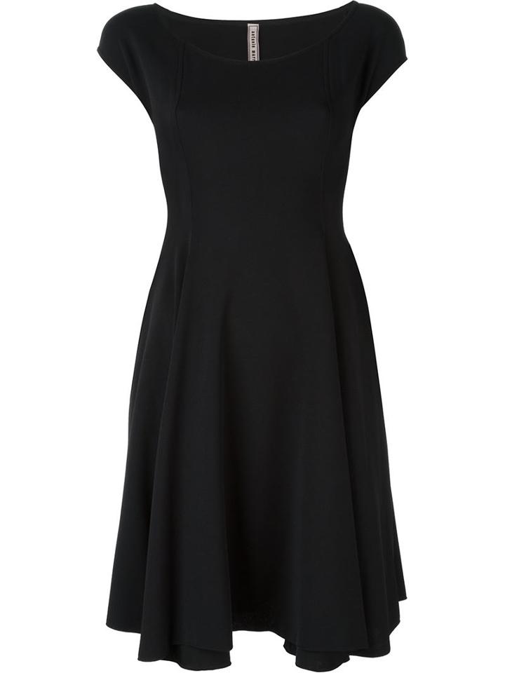 Antonio Marras Shortsleeved Flared Dress, Women's, Size: M, Black, Polyester/spandex/elastane