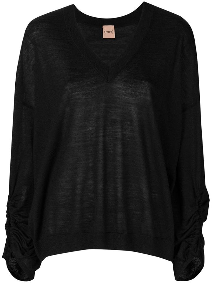 Nude V-neck Jumper - Black