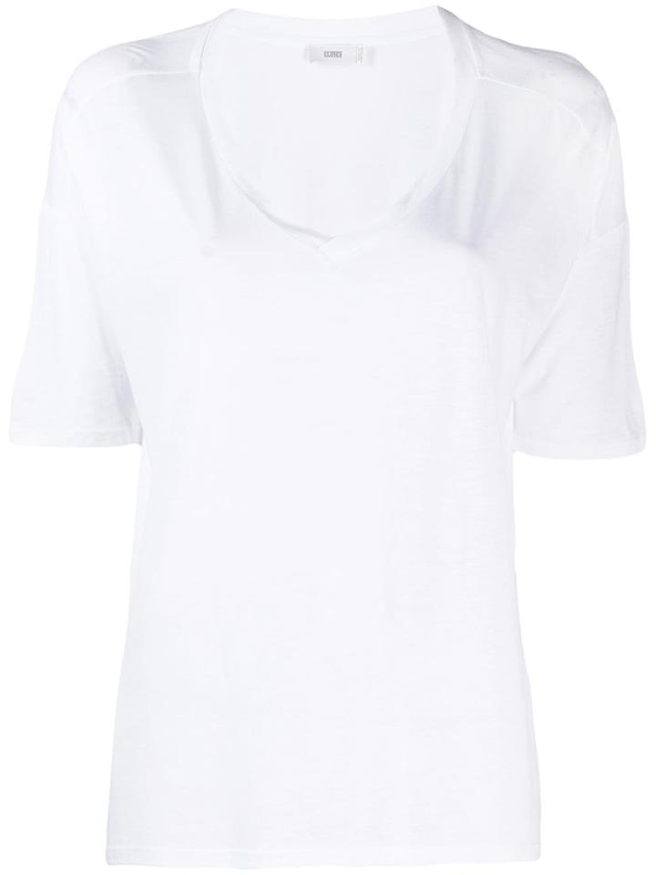 Closed Short-sleeve Flared T-shirt - White