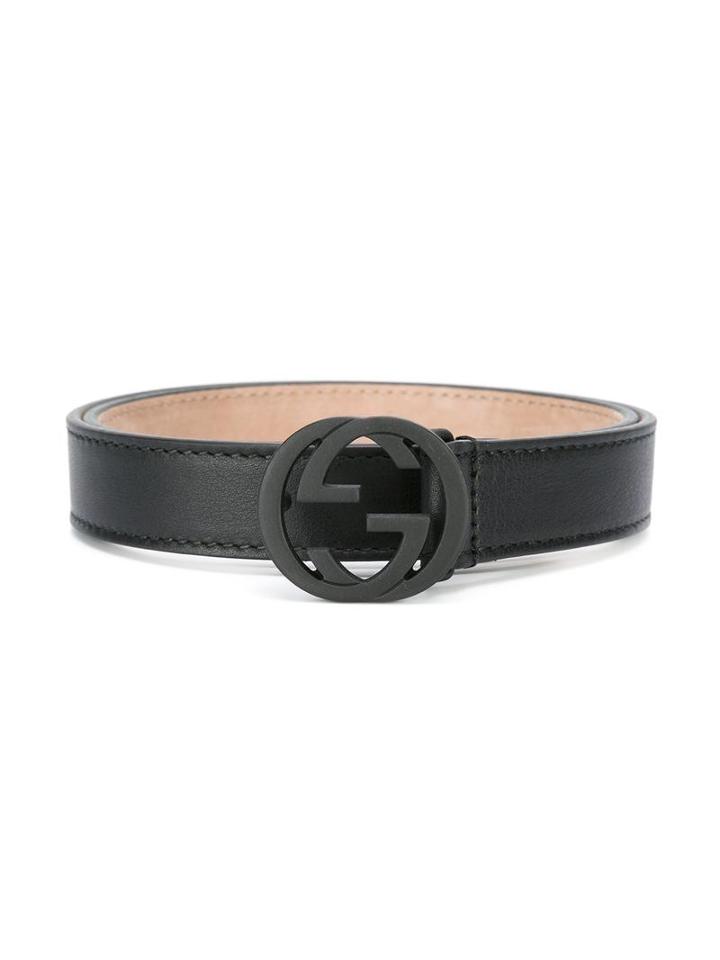 Gucci Kids Gg Buckle Belt, Boy's, Size: 50 Cm, Black