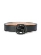 Gucci Kids Gg Buckle Belt, Boy's, Size: 50 Cm, Black