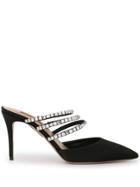 Aquazzura Embellished Mid-heel Mules - Black