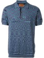 Missoni Digital Print Polo Shirt, Men's, Size: 56, Blue, Cotton