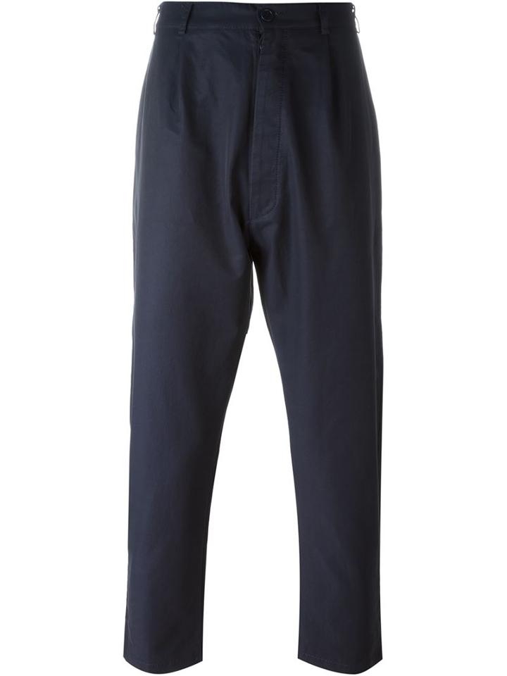 Sunnei Drop Crotch Trousers, Men's, Size: Xl, Blue, Polyamide/cotton