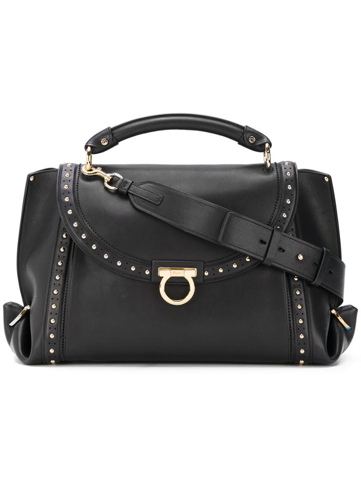 Salvatore Ferragamo Studded Sofia Tote - Black
