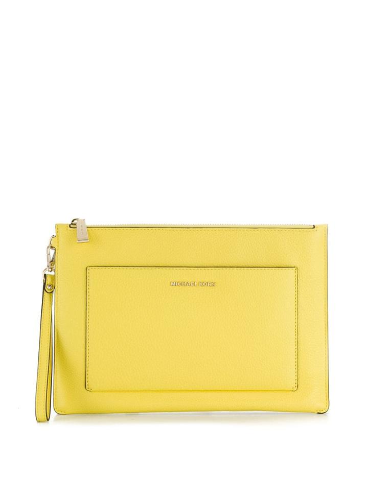 Michael Michael Kors Slim Clutch - Yellow