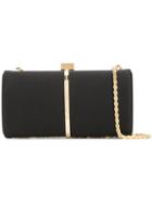 Loriblu Gold Chain Clutch, Women's, Black, Silk Satin