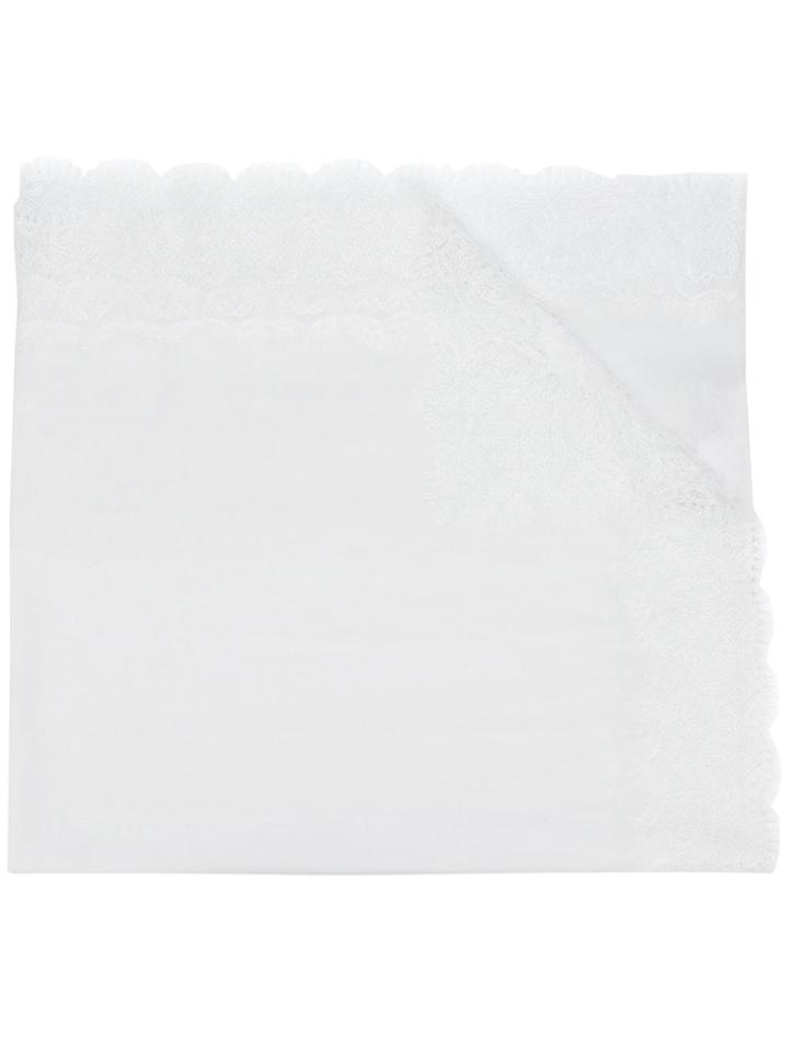 Ermanno Scervino Lace Trim Scarf - White