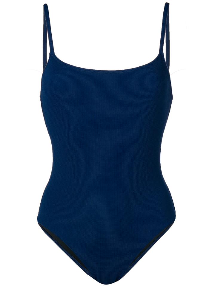 Solid & Striped Novelty Swimsuit - Blue