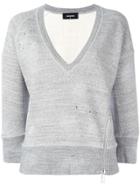 Dsquared2 Cropped Marled Detail Sweatshirt - Grey