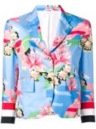 Thom Browne Supersized Grosgrain Floral Sport Coat - Blue