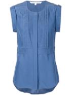 Veronica Beard Sleeveless Pleat Blouse