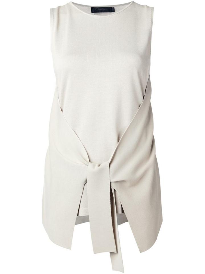 Calvin Klein Collection Ruffle Side Detail Tank Top