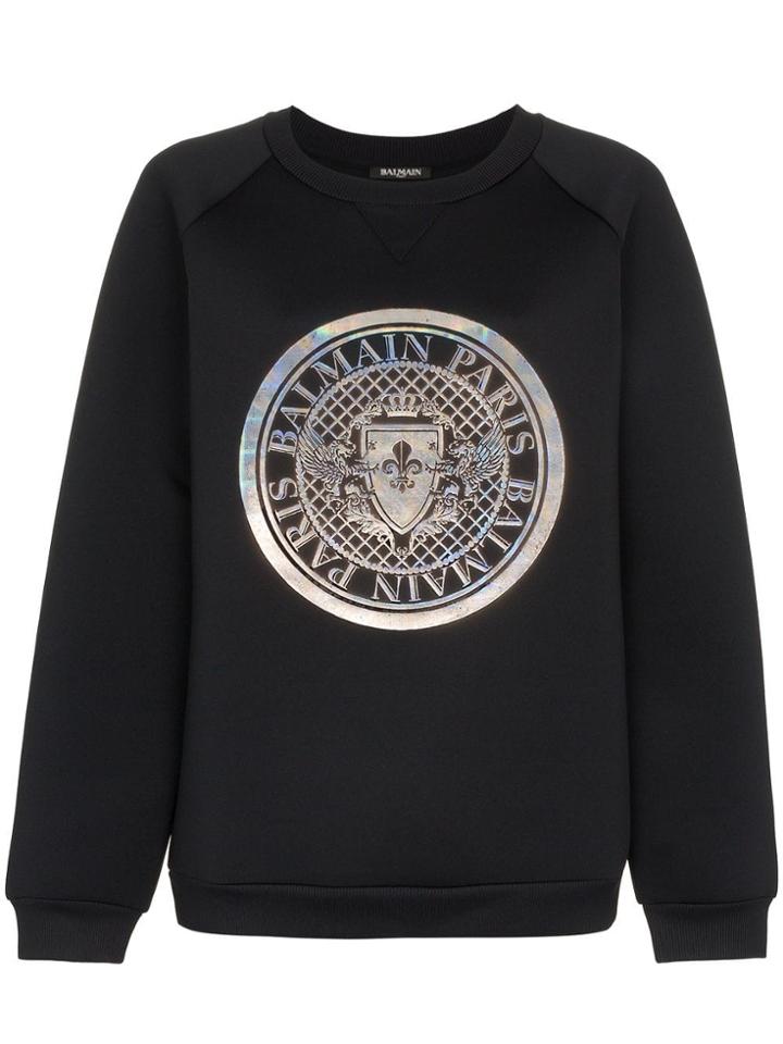 Balmain Graphic Print Jumper - Black