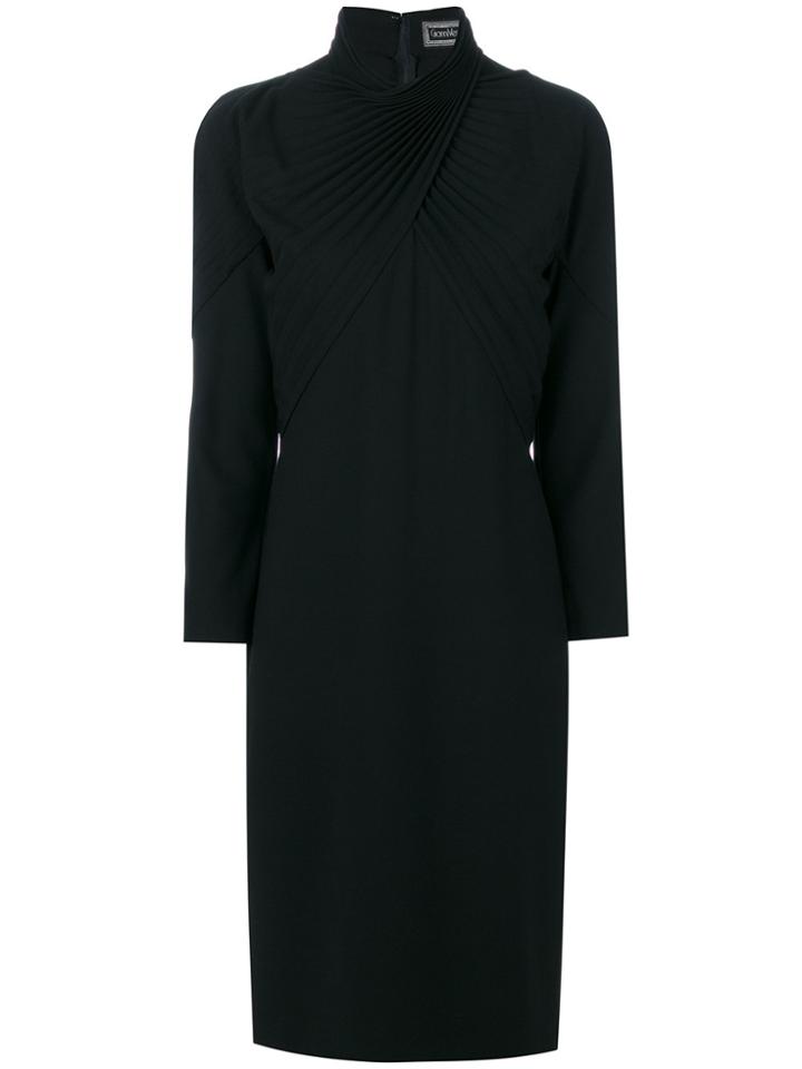 Versace Vintage Pleated Detailing Dress - Black