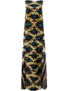 Afroditi Hera Ikat Long Dress - Green