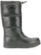 Prada Leather Moon Boots - Black