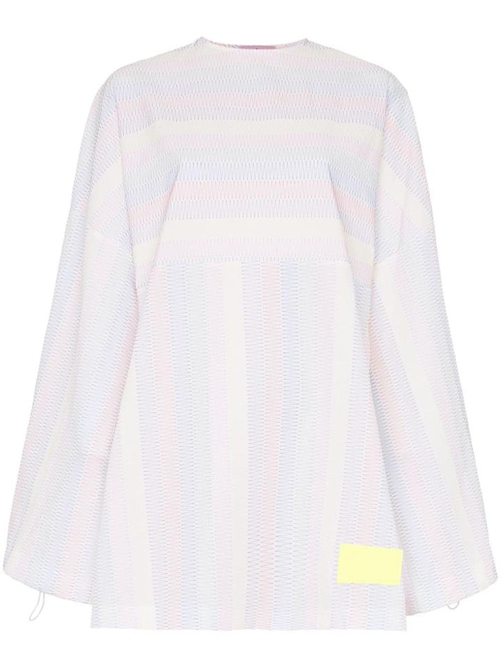 Palm Angels Multicoloured Stitch Embellished Tunic Dress - White