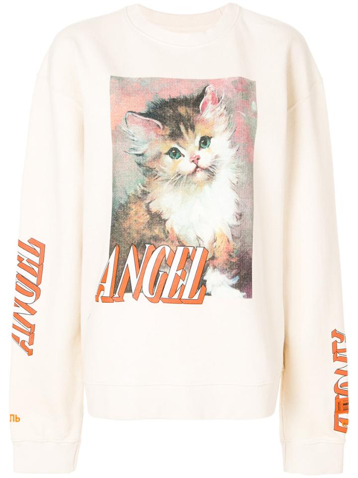 Heron Preston Cat Print Sweatshirt - White