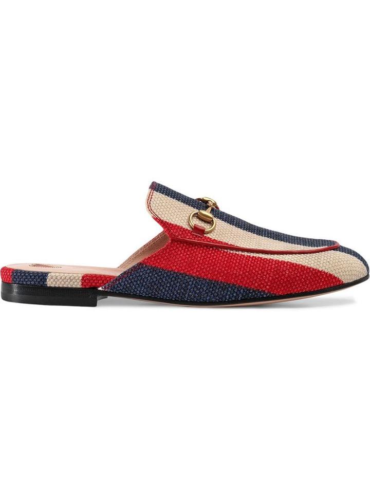 Gucci Princetown Sylvie Canvas Slipper - Red
