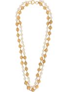Chanel Vintage Pearls And Ball Charms Necklace - Gold