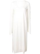 Barrie Flared V-neck Dress - White