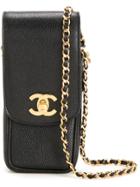 Chanel Vintage Cc Chain Shoulder Phone Case - Black