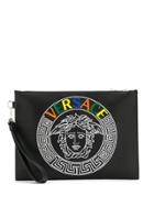 Versace Printed Medusa Clutch - Black