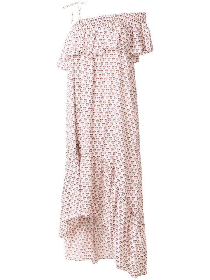 Antik Batik Floral-print Asymmetric Maxi Dress - White