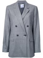 Cityshop Checked Double Breasted Coat, Women's, Size: 36, Black, Polyurethane/triacetate/wool