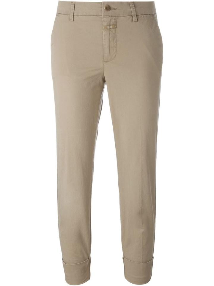 Closed Cropped Chino Pants, Women's, Size: 25, Nude/neutrals, Cotton/spandex/elastane