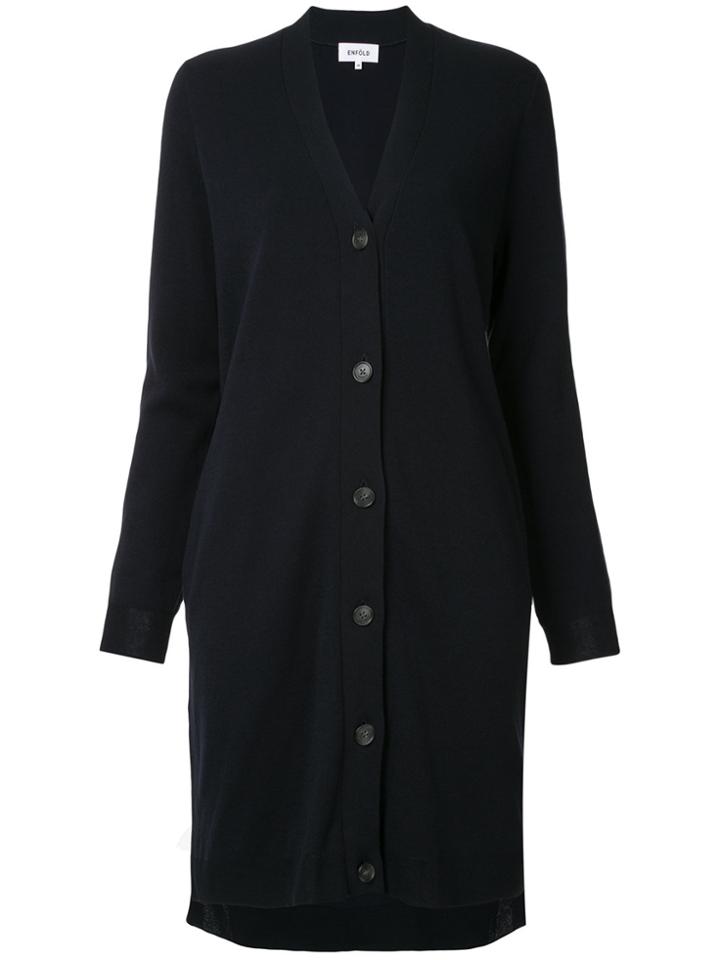 Enföld Asymmetric Longline Cardigan - Blue