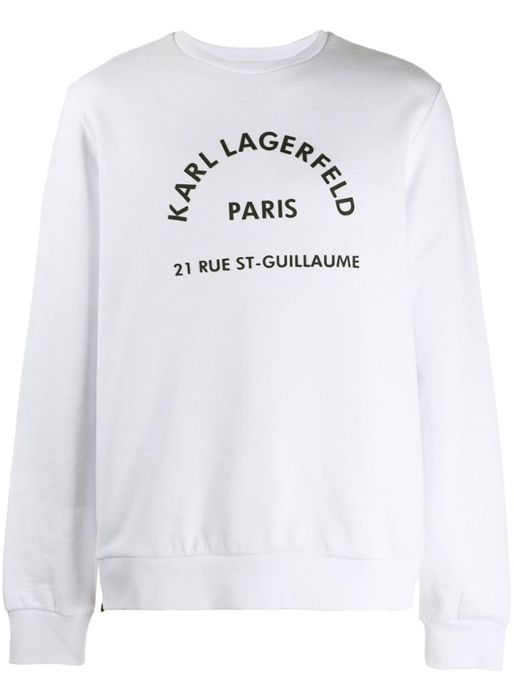 Karl Lagerfeld Address Print Sweater - White