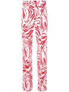 Msgm Zebra Print Trousers - Red