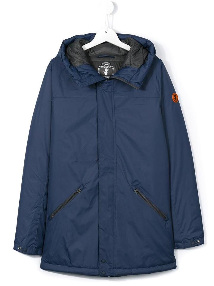 Save The Duck Kids Hooded Coat, Boy's, Size: 14 Yrs, Blue