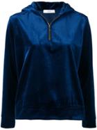 Roseanna Velvet Hooded Sweater - Blue