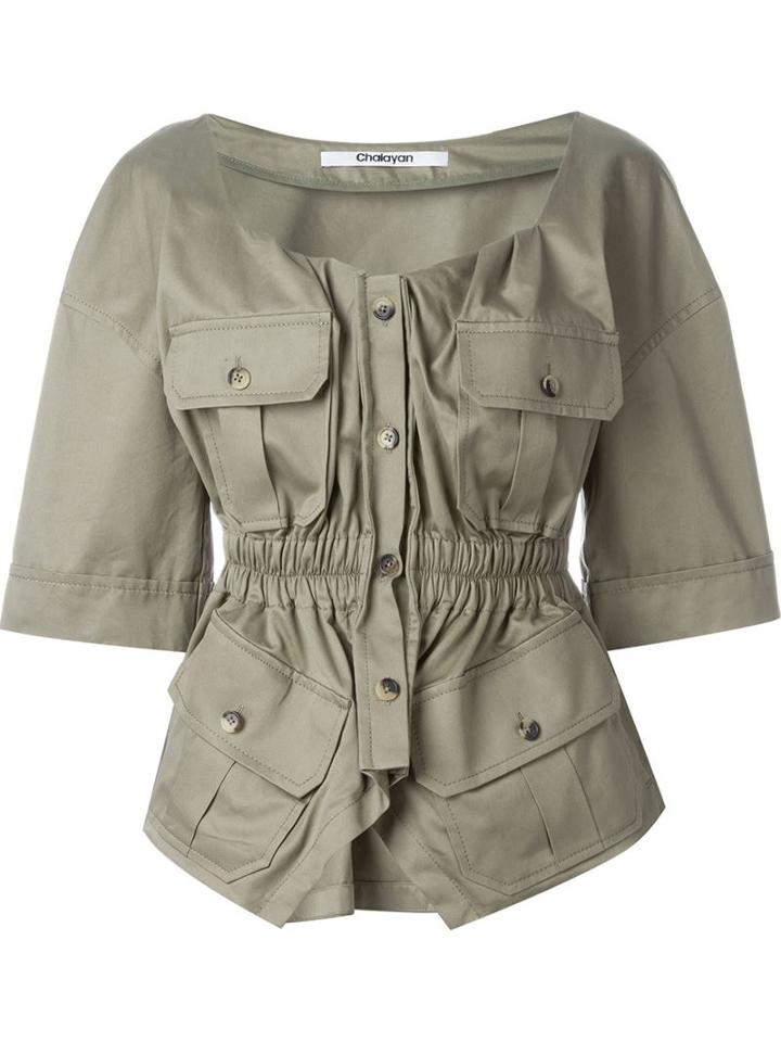 Chalayan - Military Blouse - Women - Cotton - 44, Green, Cotton
