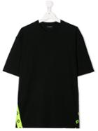 Marcelo Burlon County Of Milan Kids Teen Logo Lined T-shirt - Black