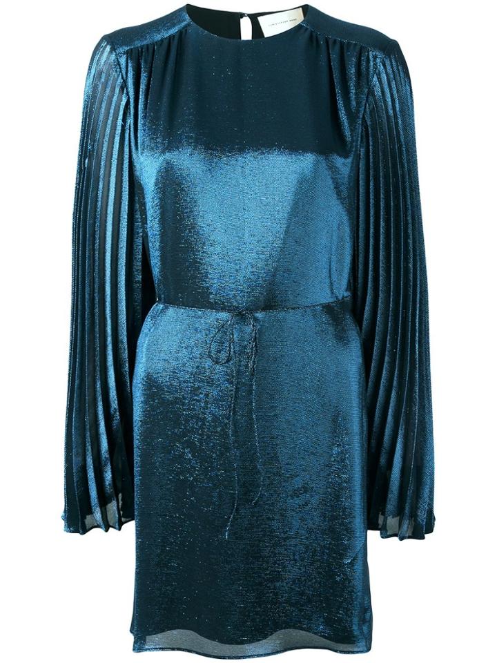 Christopher Kane Pleated Sleeve Dress - Blue