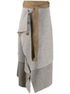 Cherevichkiotvichki Asymmetric Blanket Skirt - Brown