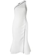 David Koma One Shoulder Dress, Women's, Size: 12, White, Acrylic/spandex/elastane/viscose/lyocell