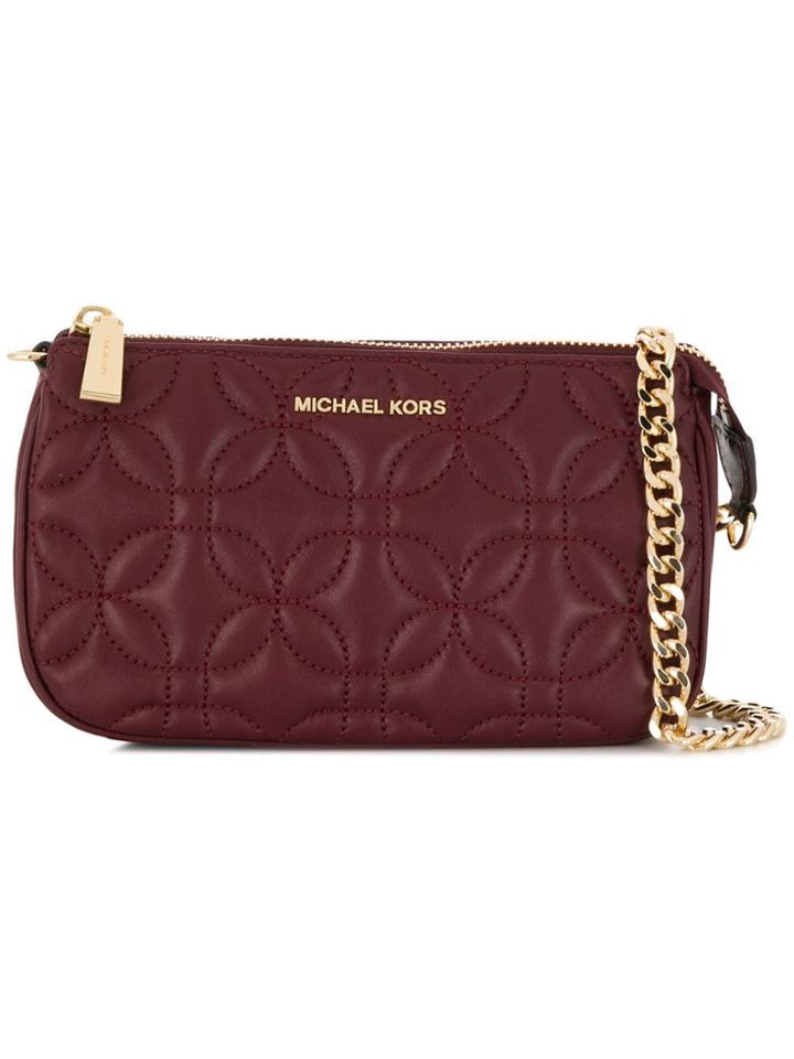 Michael Michael Kors Md Chain Clutch Bag - Red