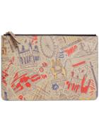 Burberry London Print Leather Zip Pouch - Nude & Neutrals